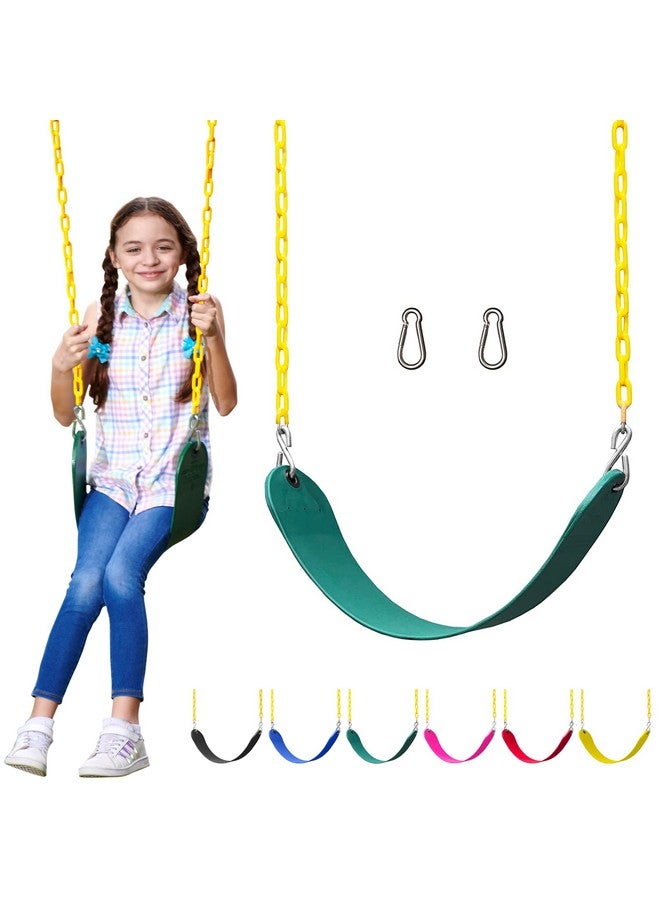 Jungle Gym Kingdom Swing for Outdoor Swing Set - Pack of 1 Swing Seat Replacement Kit with Heavy Duty Chains - Backyard Swingset Playground Accessories for Kids (Green) - Image 1