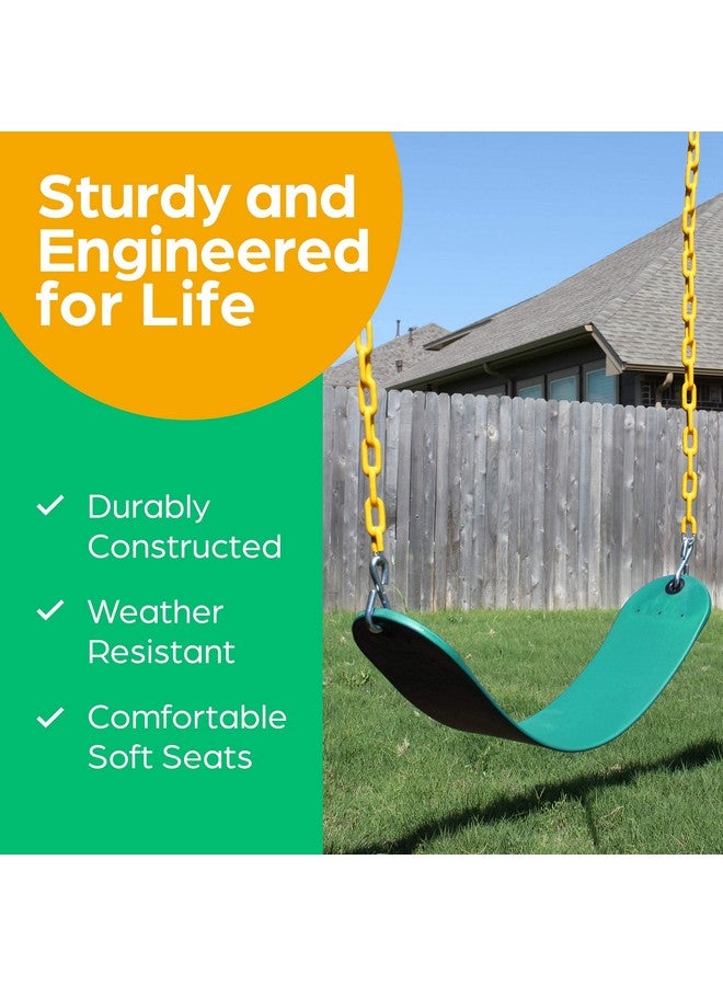 Jungle Gym Kingdom Swing for Outdoor Swing Set - Pack of 1 Swing Seat Replacement Kit with Heavy Duty Chains - Backyard Swingset Playground Accessories for Kids (Green) - Image 3