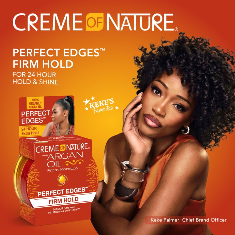 Creme of Nature كريم من الطبيعة بزيت الأركان من المغرب لتثبيت الشعر، ثبات إضافي لمدة 24 ساعة مع ترطيب ولمعان غريب، 2.25 أونصة (عبوة من 1) - Image 2