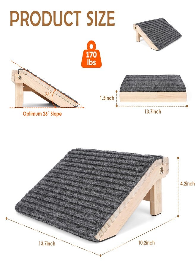 KISIMUY 2-Pack Foldable Dog Ramp for Stairs – Lightweight Safe Wooden Pet Steps with Low-Angled Design & Anti-Slip Carpet Surface, Portable Dog Stairs to Assist Elderly/Injured Small Medium Large Dogs - Image 3