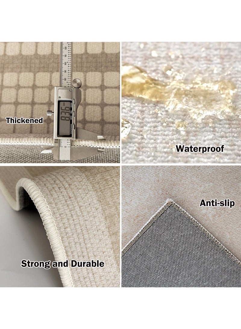 Boho Area Rugs 200x300cm Water-proof Modern Large Rug Non-Slip Carpet Multisize Geometric Pad Oriental Mat for Dining Room Home Bedroom Living Room Decor (B-200x300cm) - Image 4