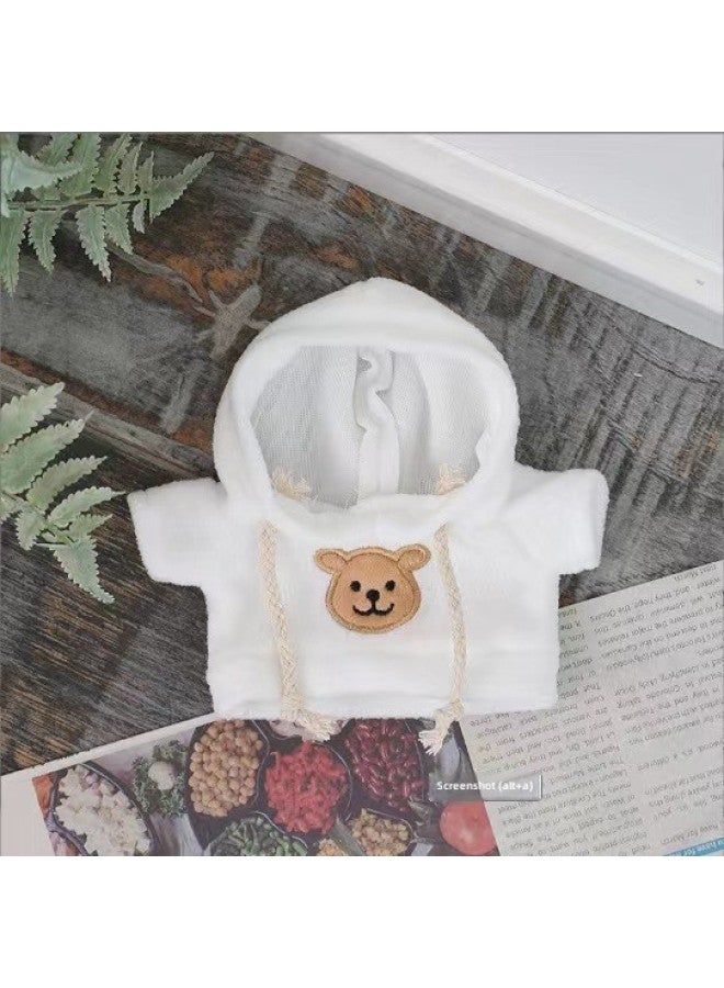 Bear Doll Toy Cloth Doll Wearing Replaceable Plush Sweater Sweatshirt Teddy Bear Clothes Clothes-Color:White Sweatshirt-Height:70cm Bear Wear - Image 1
