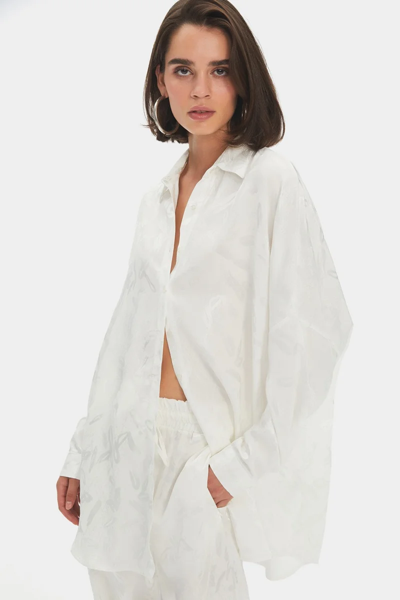 جون Women's Exclusive Regular/normal Fit Viscose Blend Patterned Shirt