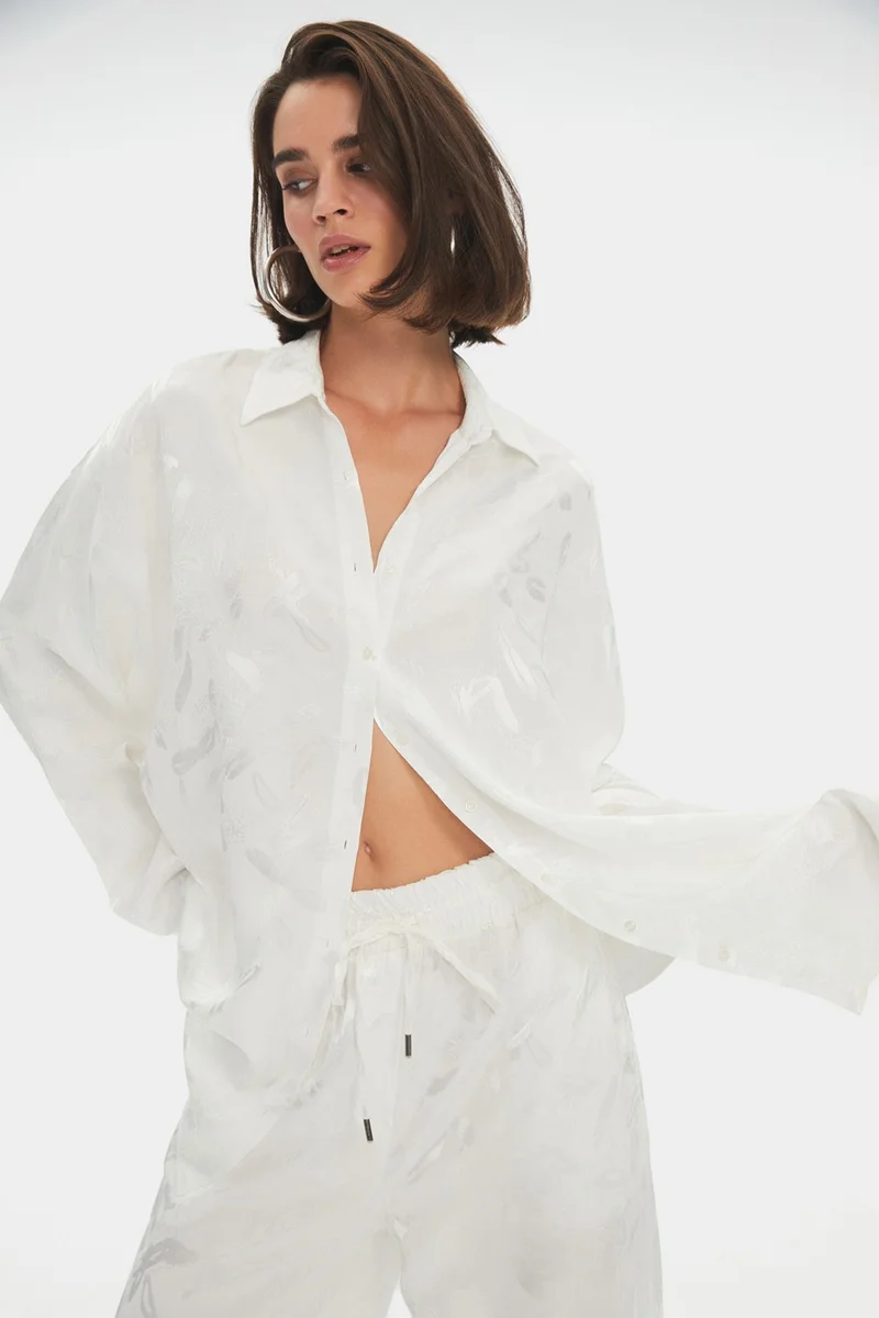 جون Women's Exclusive Regular/normal Fit Viscose Blend Patterned Shirt