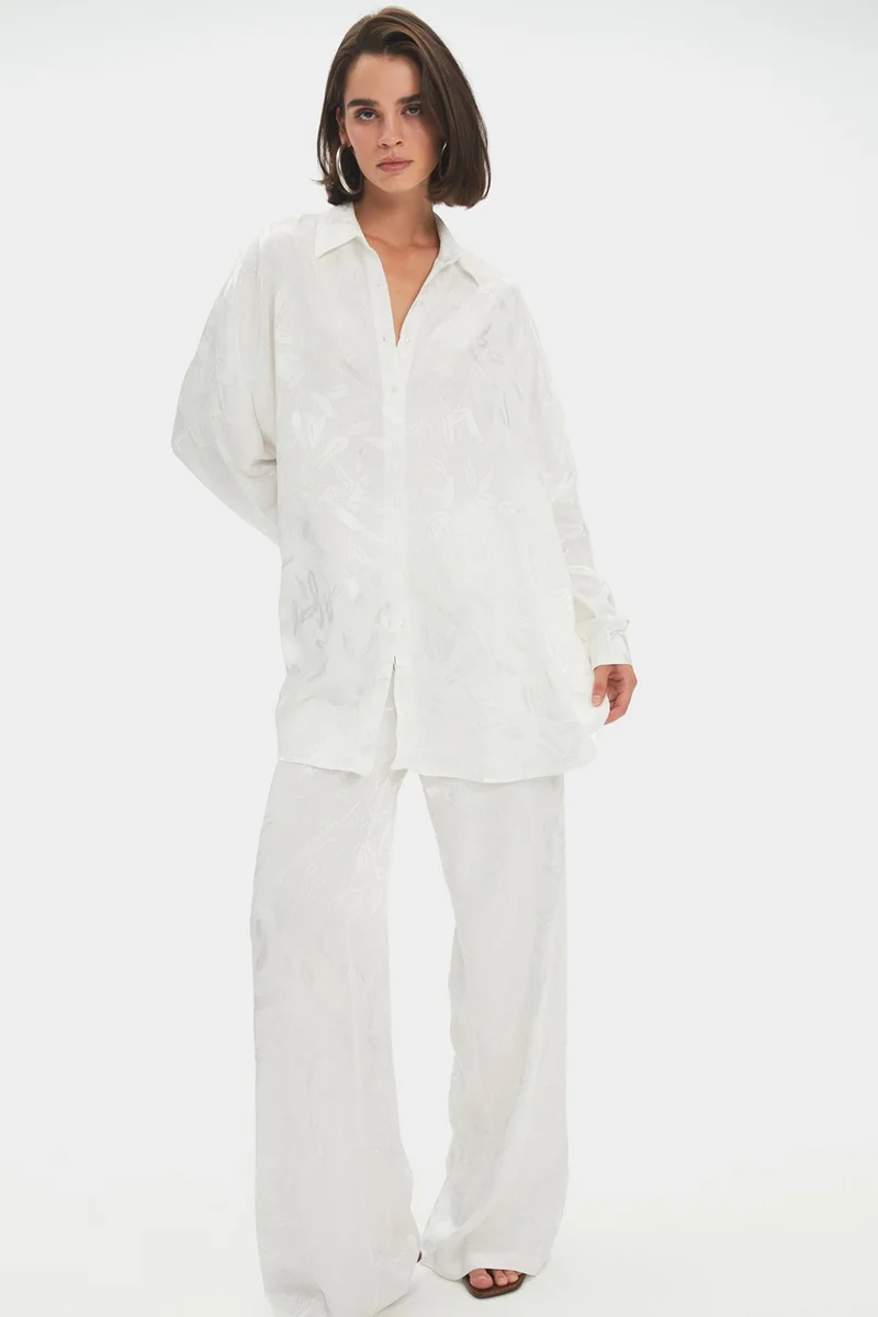 جون Women's Exclusive Regular/normal Fit Viscose Blend Patterned Shirt