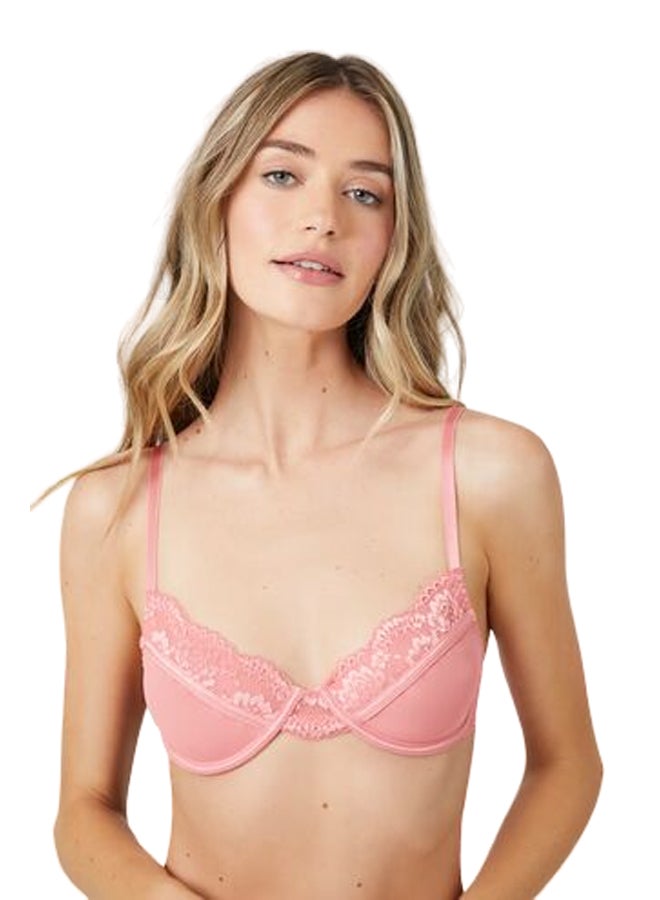 FOREVER 21 Mesh Lace-Trim Underwire Bra - Image 1