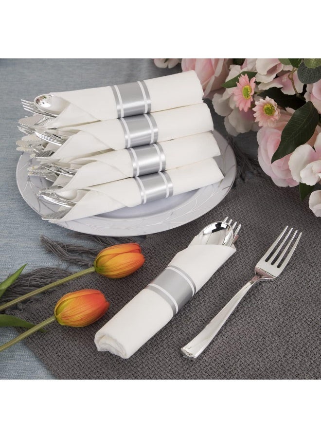 4basix Disposable Cutlery Set Individually Wrapped Pack of 6 Hygienic Plastic Utensil Sets with Fork - Spoon & Knife Perfect for Lunch Boxes Travel Office - Outdoor Meals - Image 4