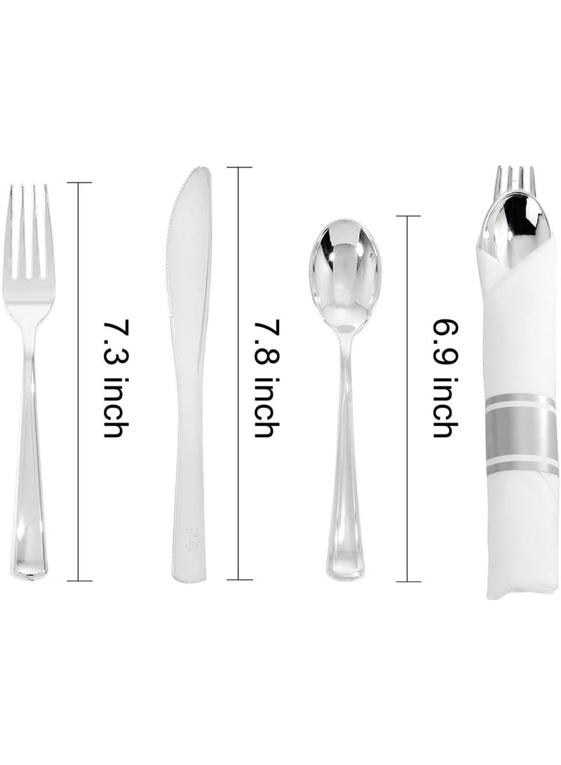 4basix Disposable Cutlery Set Individually Wrapped Pack of 6 Hygienic Plastic Utensil Sets with Fork - Spoon & Knife Perfect for Lunch Boxes Travel Office - Outdoor Meals - Image 5