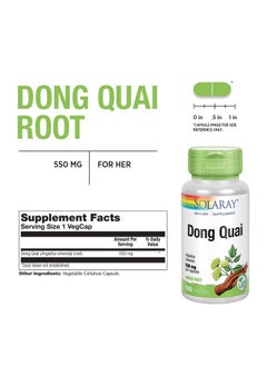 Solaray Dong Quai Root 550Mg  Healthy Menstrual  Menopausal Support  Womens Health Supplement  Whole Root  Nongmo Vegan  Lab Verified  100Ct  - Image 2
