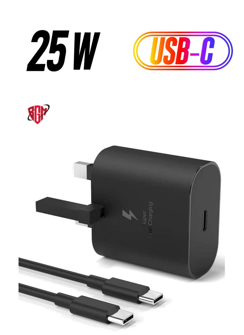 BGM 25W Type-C Fast Charger for Samsung: USB-C Super Charge Adapter for Galaxy A Series, S Series, Z Fold5, Z Flip5, and Tablets  - Image 1