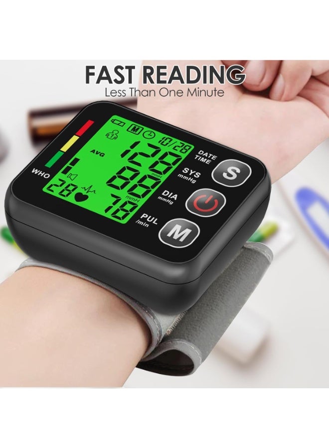 olayks Wrist Digital Blood Pressure Monitor, Voice Enabled Automatic BP Machine with Adjustable Cuff, Heart Rate Detector, 2 AAA Batteries for Home Travel Office - Image 2
