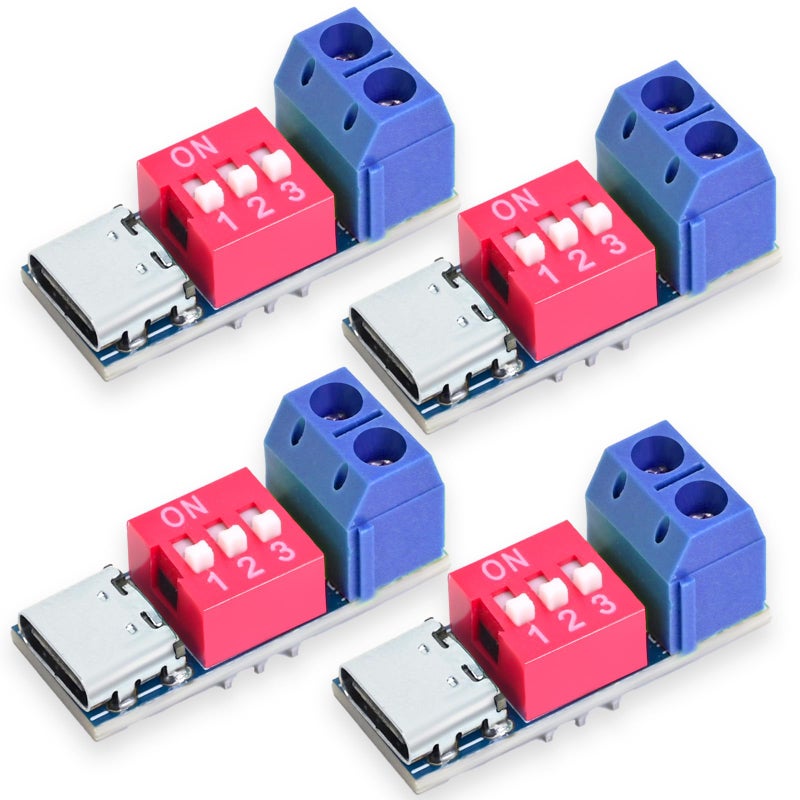 Seloky USBC PD Trigger Board Module PDQC Decoy Fast Charge USB Typec to 12V High Speed Charger Power Delivery Boost 4PCS