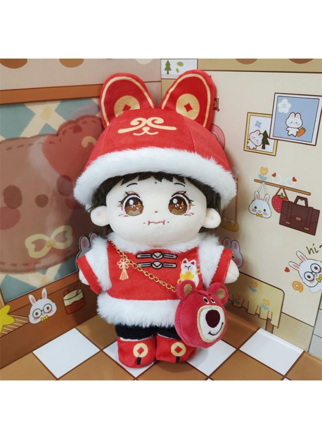 دمية TFboys Yiyang Qianxi القطيفة ذات الشعر الطويل من القطن دمية هيكل عظمي دمية نجمة هدية العيد الآن - المواصفات: نمط هيكل عظمي 20 سم توصيل لمدة يومين - اللون: Yangyangbao + مجموعة Fortune Cat 5 قطع / حقيبة دب الفراولة - Image 1