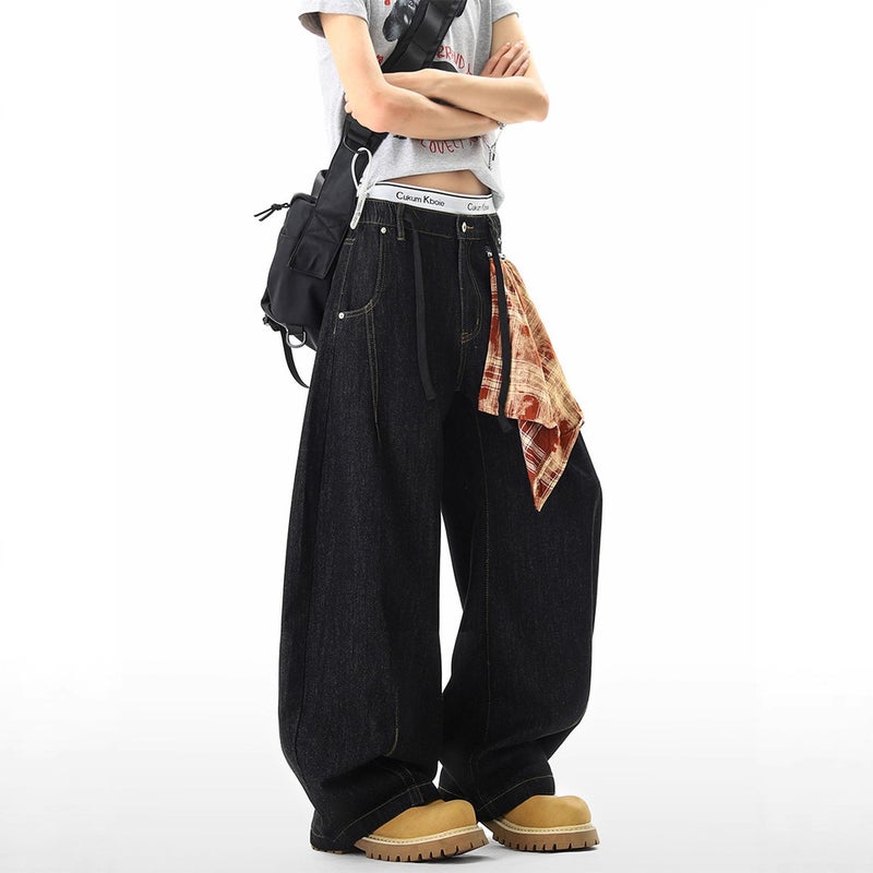 Unisex Classic Denim Jeans Loose Fit Daily Outdoor Wear - Image 1