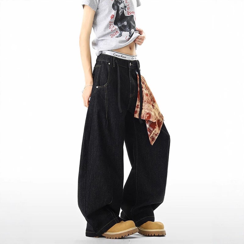 Unisex Classic Denim Jeans Loose Fit Daily Outdoor Wear - Image 2