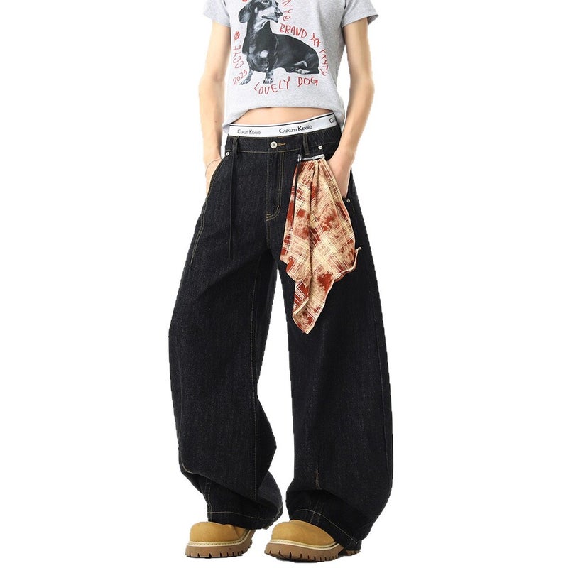 Unisex Classic Denim Jeans Loose Fit Daily Outdoor Wear - Image 5