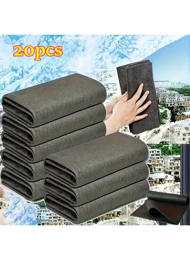 20 Black Microfiber Glass Cleaning Towels Residue Free for Windows Mirrors Kitchen - Image 2