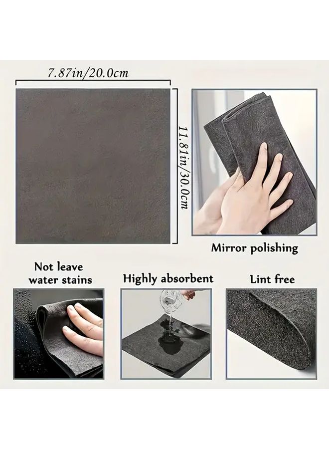 20 Black Microfiber Glass Cleaning Towels Residue Free for Windows Mirrors Kitchen - Image 3