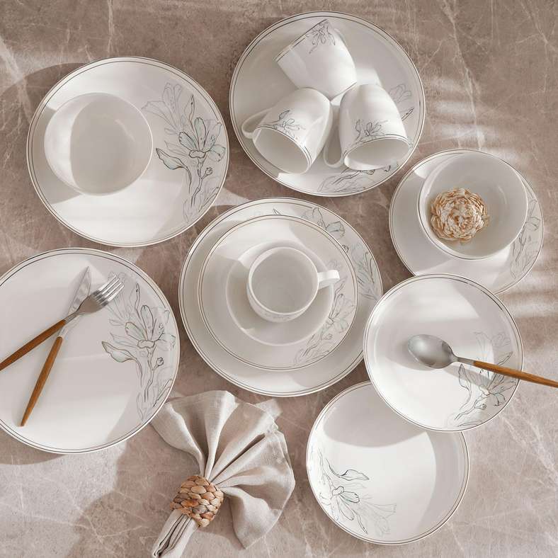 Pan Home Florine 16-Piece Dinner Set - White