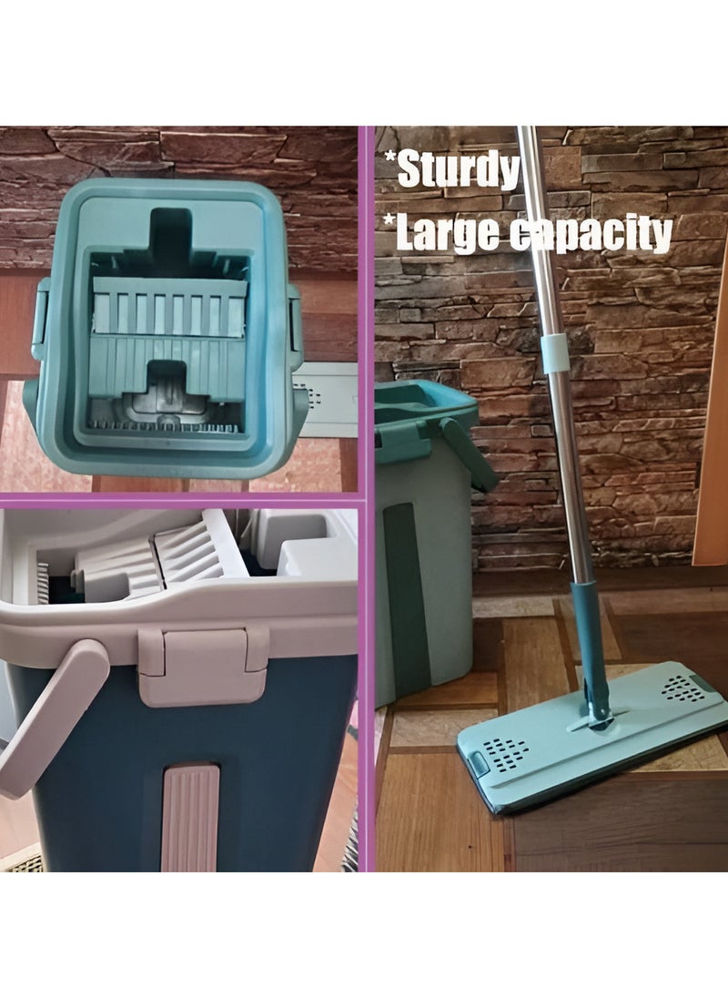 Scratch Anet Scratch Anet Self-Washing Flat Mop: Hand-Free Cleaning System with Wringer Bucket  - Image 4