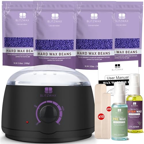 BLITZWAX Brazilian and Bikini Waxing Kit for Women, Hard Wax Warmer for Face, Legs, and Body, At Home Hair Removal Kit, Beginner Friendly, Quick Heating, 28 Accessories - Image 1