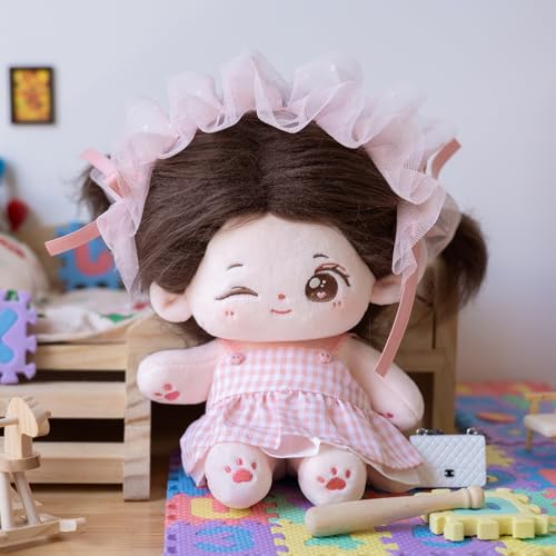 CALEMBOU Plush Doll, 20cm Cute Cotton Dolls with Skeleton, Anime Plushies Soft Stuffed Dress Up Doll, Kawaii Plush Toys Rag Dolls with Clothes Birthday Gift for Girls (Doll&Clothes-Winkii) - Image 5