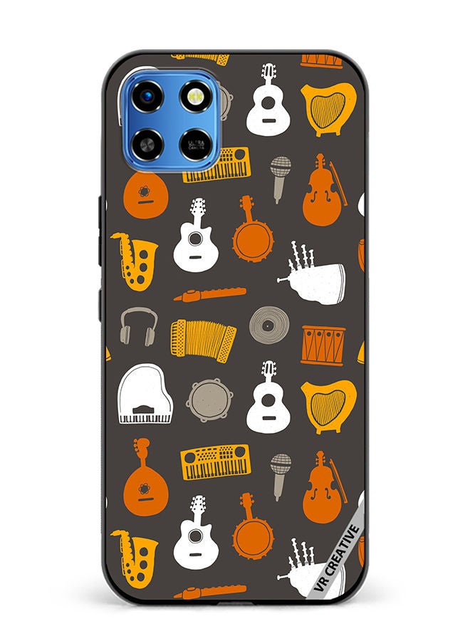 VR CREATIVE Protective Case Cover For Infinix Smart 6 HD Musical Instruments Flat Design Multicolour - Image 1