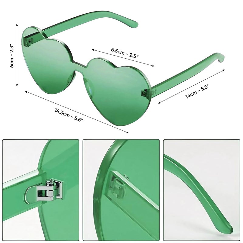 Funcredible Green LED Cowboy Hat & Heart Glasses â€“ Cowboy Hats for Women and Men for Festivals & Concerts - Light Up Sequins Cowgirl Costume Accessory Set for Adults - Image 3