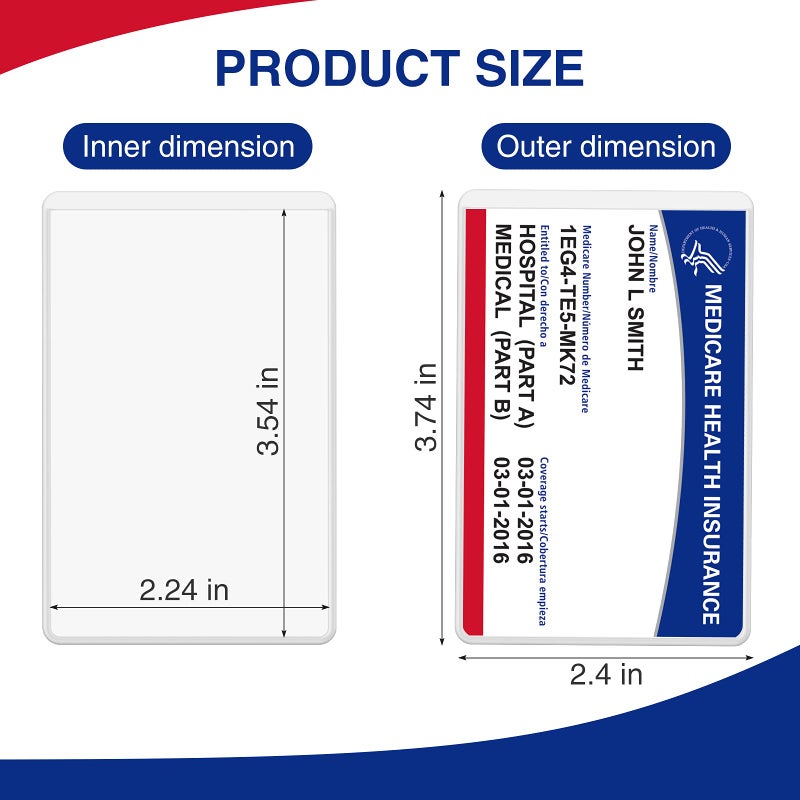 Fabmaker New Medicare Card Protector, 6 Pack Plastic Card Holder for Wallet Single 12 Mil Business Card Sleeve Waterproof Cards Plastic Protector for Credit Card Business Card Social Security Card - Image 5