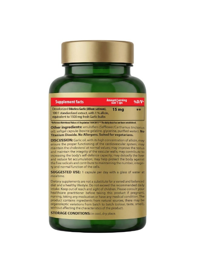 Cosmo Pharm Odorless Garlic Oil 1500mg | Supports Heart & Circulatory Function | 90 Capsules - Image 2