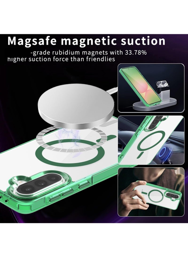 X-level for Samsung Galaxy A56/A36 5G Case [Compatible with Magsafe Wireless Charging] Yellowing Resistant Magnetic Back Cover Clear Samsung Galaxy A56/A36 Rugged Best Phone Case Green - Image 3
