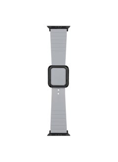 Generic Replacement Strap Black Square Buckle Silicone Watch Band For Apple Watch Series 9&8&7 41mm / SE 3&SE 2&6&SE&5&4 40mm / 3&2&1 38mm Cloud Grey 