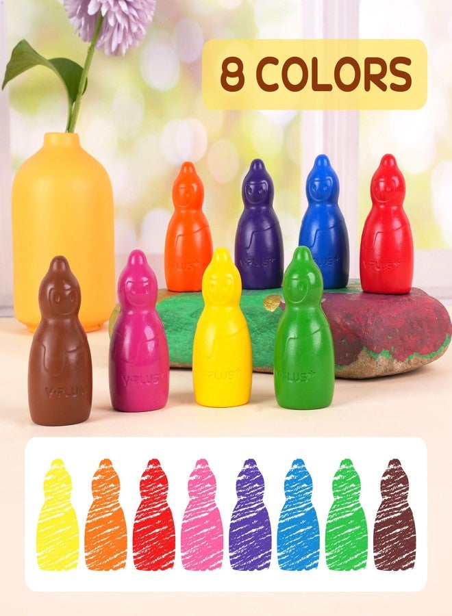YPLUS Jumbo Crayons for Toddlers 1-3, 8 Colors Non-Toxic Washable Art Crayons for Kids, Easy-Grip Preschool Drawing Supplies for Kids Ages 1-4 (Ideal Gift) - Image 3