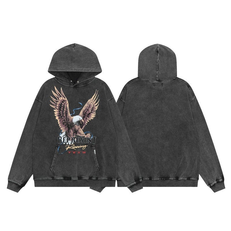 Represent Crocodile Letter Slogan Goddess Angel Tiger Print High Street Hoodie Sweatshirt Trendy - Image 1