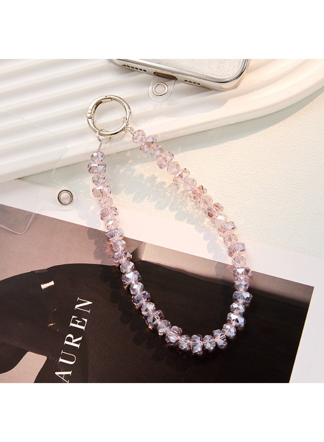 NIBEMINENT Beaded Phone Lanyard, Anti Lost Removable Wrist Strap, Beaded Bow Pearl Bracelet Pendant, Phone Keychain Lanyard