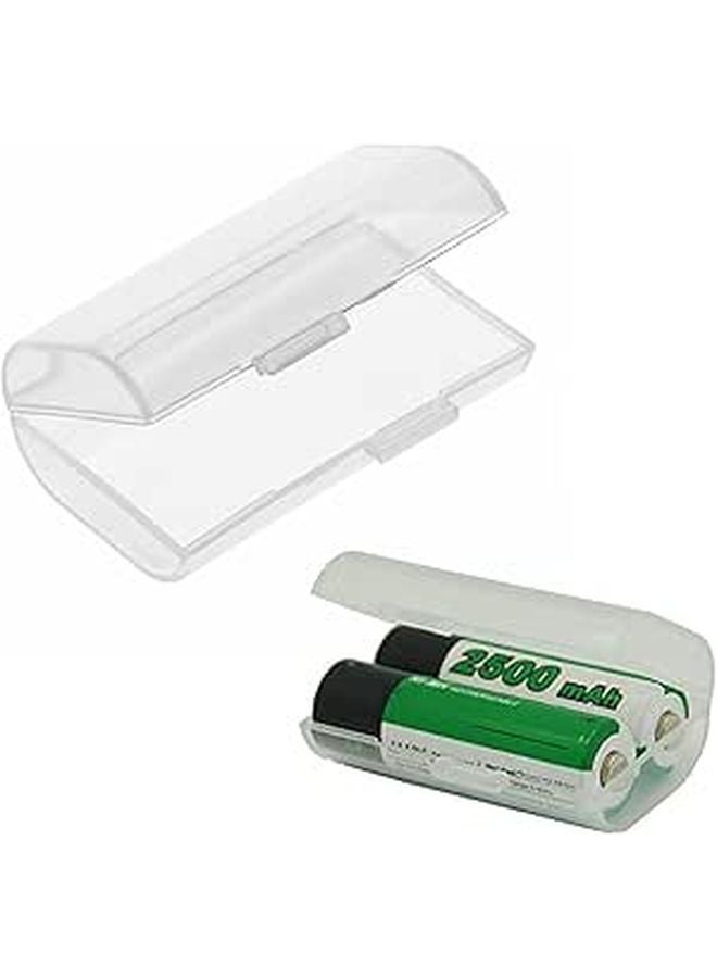 Transparent Hard Plastic Portable Battery Case Holder For Travel Storage - Image 1