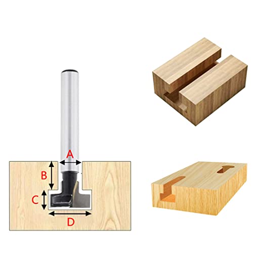 SeonFook 5pcs Keyhole Router Bit 1/4" Shank T-Slot Router Bit Cutter Set with 1/4 & 5/16 & 3/8 & 1/2 & 9/16 Inch Blade Diameter Carbide-Tipped Keyhole Bit for Wood Milling Cutter - Image 4