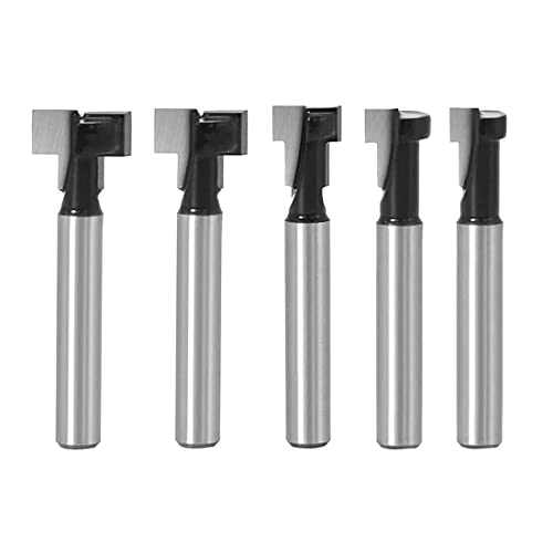 SeonFook 5pcs Keyhole Router Bit 1/4" Shank T-Slot Router Bit Cutter Set with 1/4 & 5/16 & 3/8 & 1/2 & 9/16 Inch Blade Diameter Carbide-Tipped Keyhole Bit for Wood Milling Cutter - Image 1