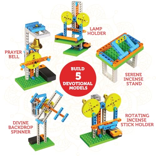 Blix Aarti Construction Set: Motorized STEM Toy with 75+ Pieces – Build 5 Devotional Models for Kids 8+ - Image 2