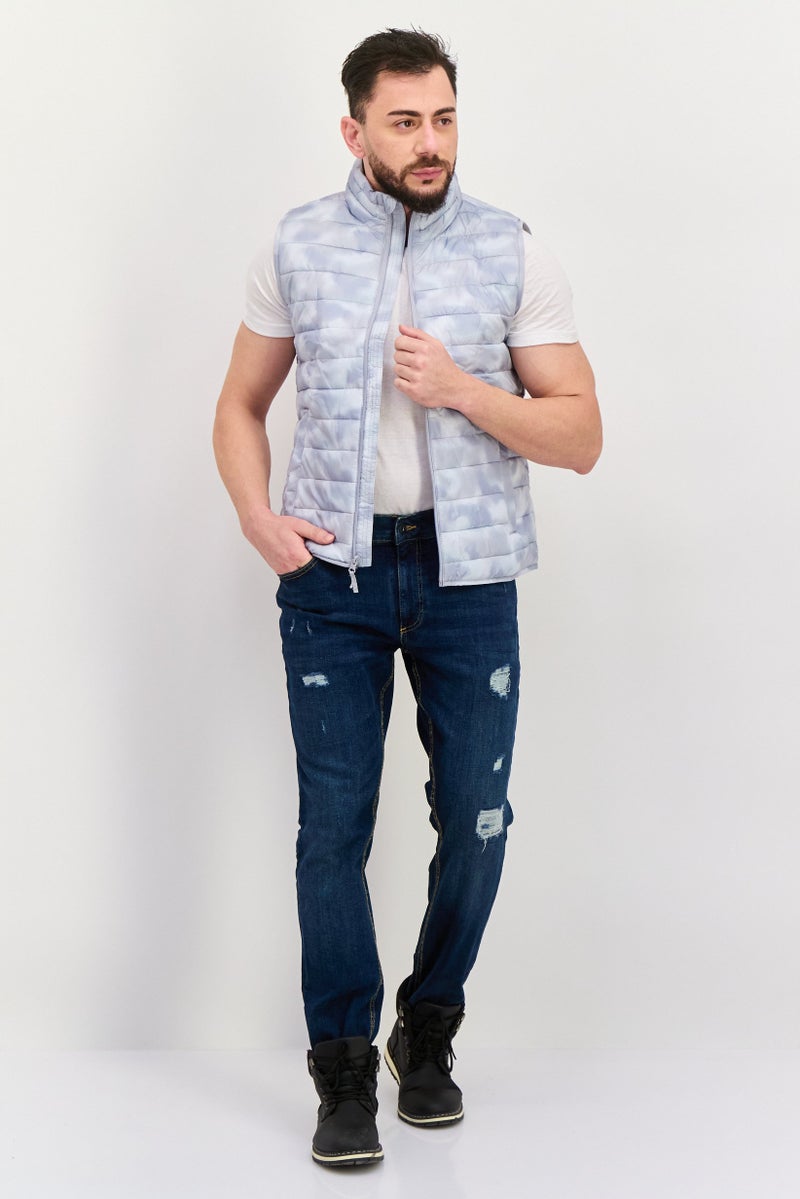 GAP Men Quilted Sleeveless Jacket Vest, Grey - Image 2