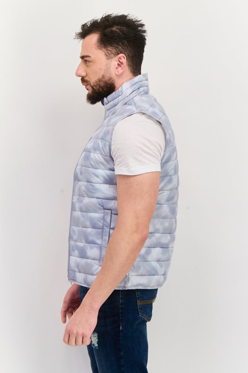 GAP Men Quilted Sleeveless Jacket Vest, Grey - Image 3