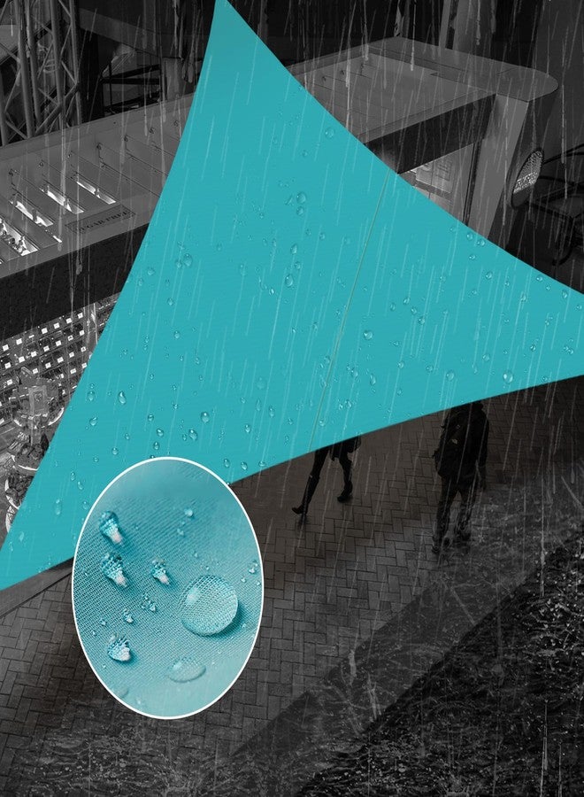 SUNNY GUARD Waterproof Sun Shade Sail 10' x 10' x 14' Turquoise Blue Triangle UV Block Sunshade for Backyard Yard Deck Patio Garden Outdoor Activities and Facility(We Make Custom Size) - Image 1