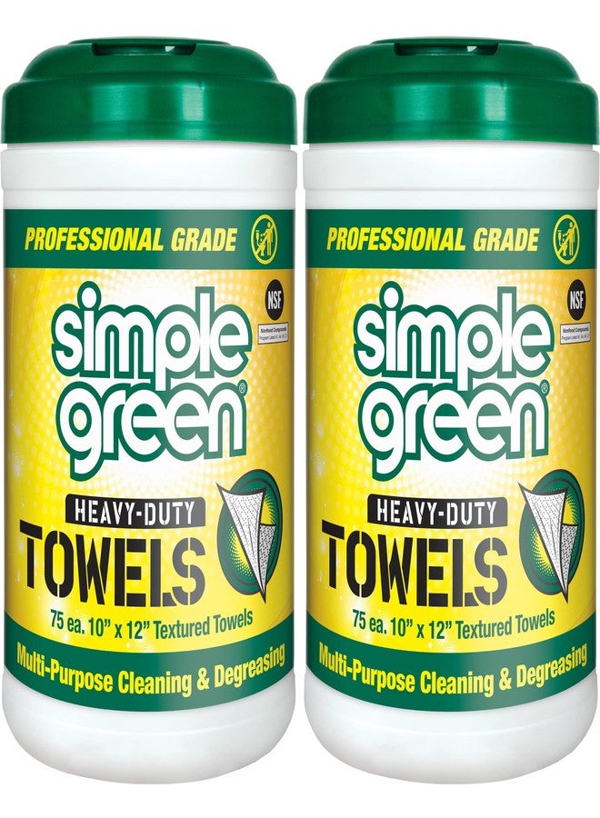 Simple Green Professional Grade Heavy-Duty Cleaning and Degreasing Towels, All-Purpose Cleaning Wipes, 75 count (Pack of 2) - Image 1