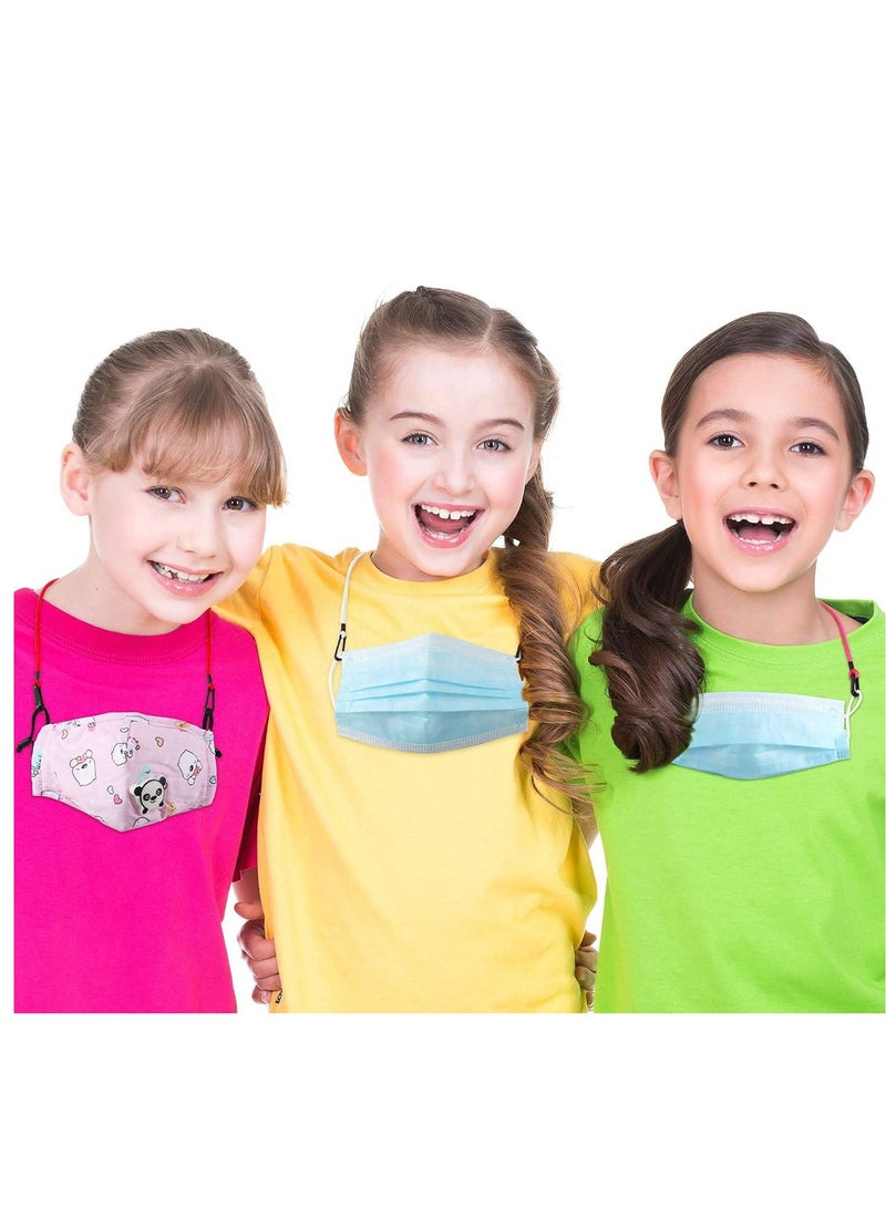 Lanyard for Facemask Adjustable Kids Cartoon Lanyard with Clips and Adjustable Stopper Glasses Lanyard, Facemask Holders Extender for School Outdoor Sanitary Strap 5Pcs Multicolored