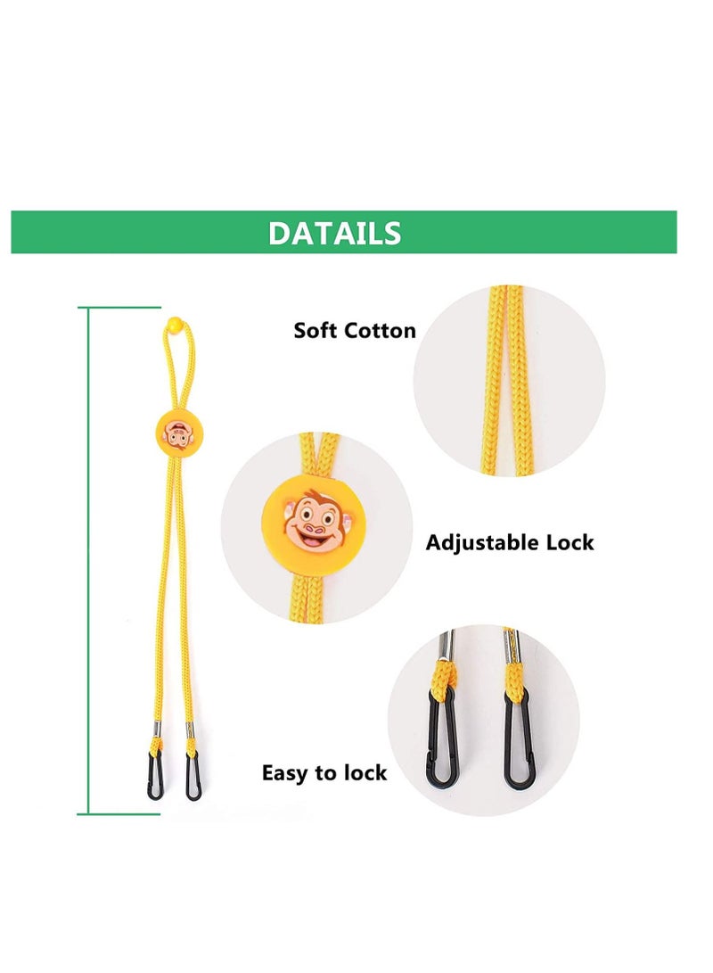 Lanyard for Facemask Adjustable Kids Cartoon Lanyard with Clips and Adjustable Stopper Glasses Lanyard, Facemask Holders Extender for School Outdoor Sanitary Strap 5Pcs Multicolored
