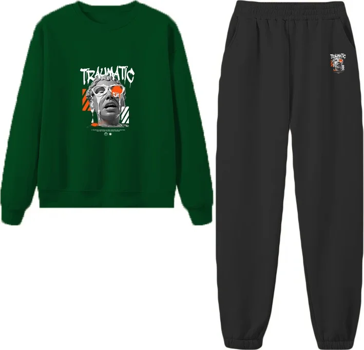 دوغ فش Tracksuit Oversize Undeath Printed Tracksuit,lover,couple Combination Green