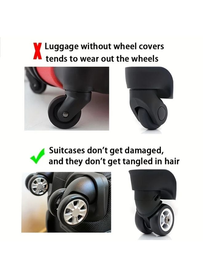 Orange 8pcs Silent Luggage Replacement Wheels Universal Rubber Casters - Image 5
