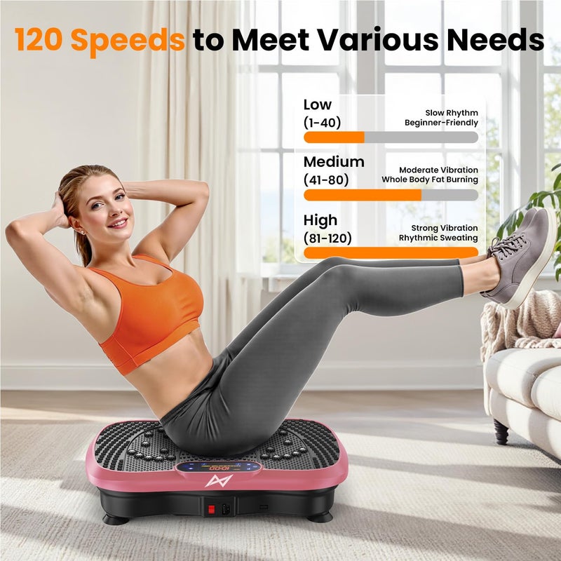AXV Vibration Plate Fitness Platform Exercise Machine Vibrating Shaking Full Body Shaker Workout Vibrate Stand Shake Board Sport Gym for Weight Loss Fat Burner for Women Men - Image 5