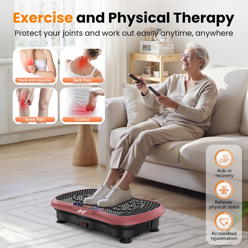 AXV Vibration Plate Fitness Platform Exercise Machine Vibrating Shaking Full Body Shaker Workout Vibrate Stand Shake Board Sport Gym for Weight Loss Fat Burner for Women Men - Image 3