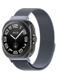 Generic Replacement Band for Samsung Galaxy Watch Ultra 47mm 2024 Band Magnetic Stainless Steel Strap Loop Watch Band Sports Straps (Grey)  - Image 1